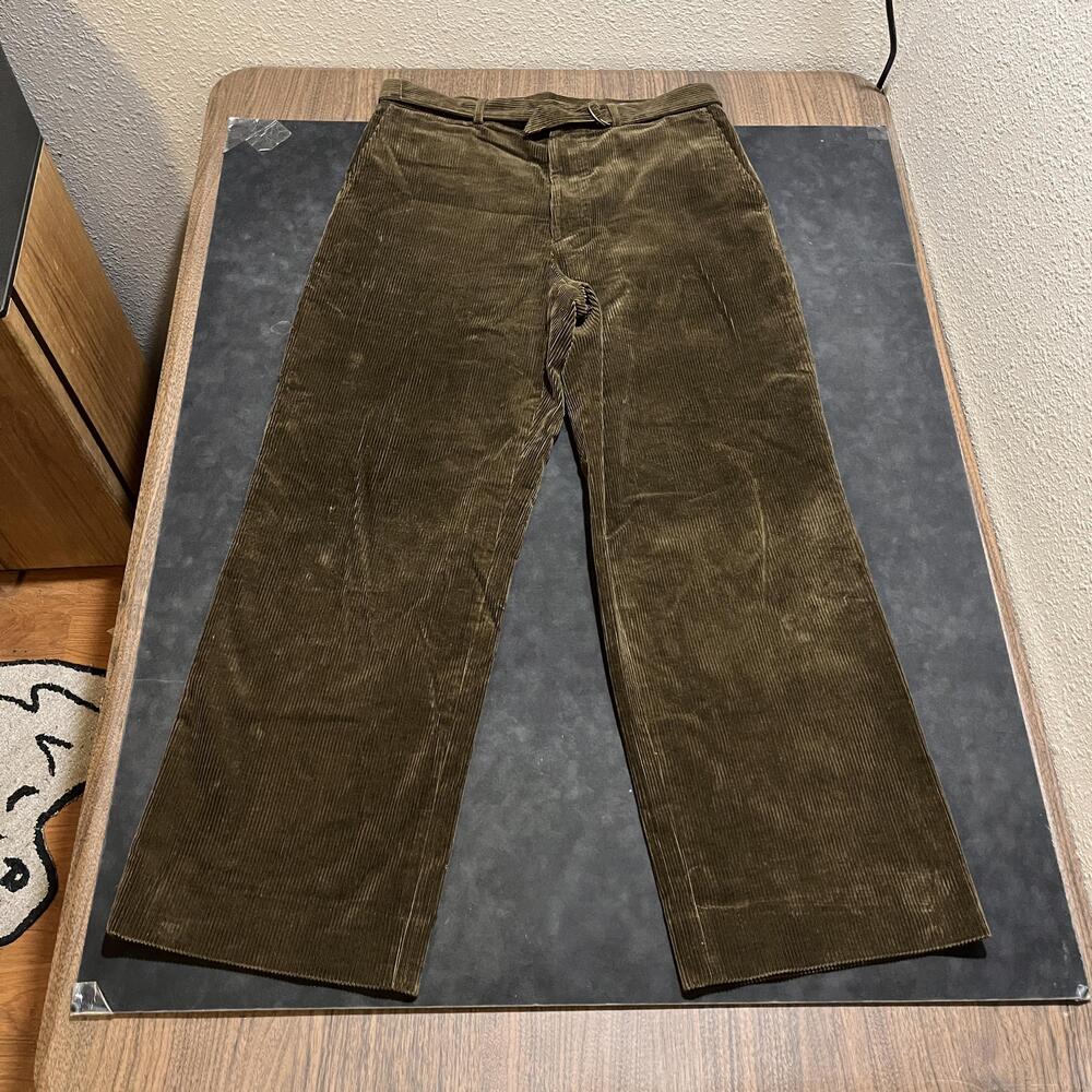 John Varvatos Pants Mens 32 Olive Green Corduroy Made in Italy Straight Leg